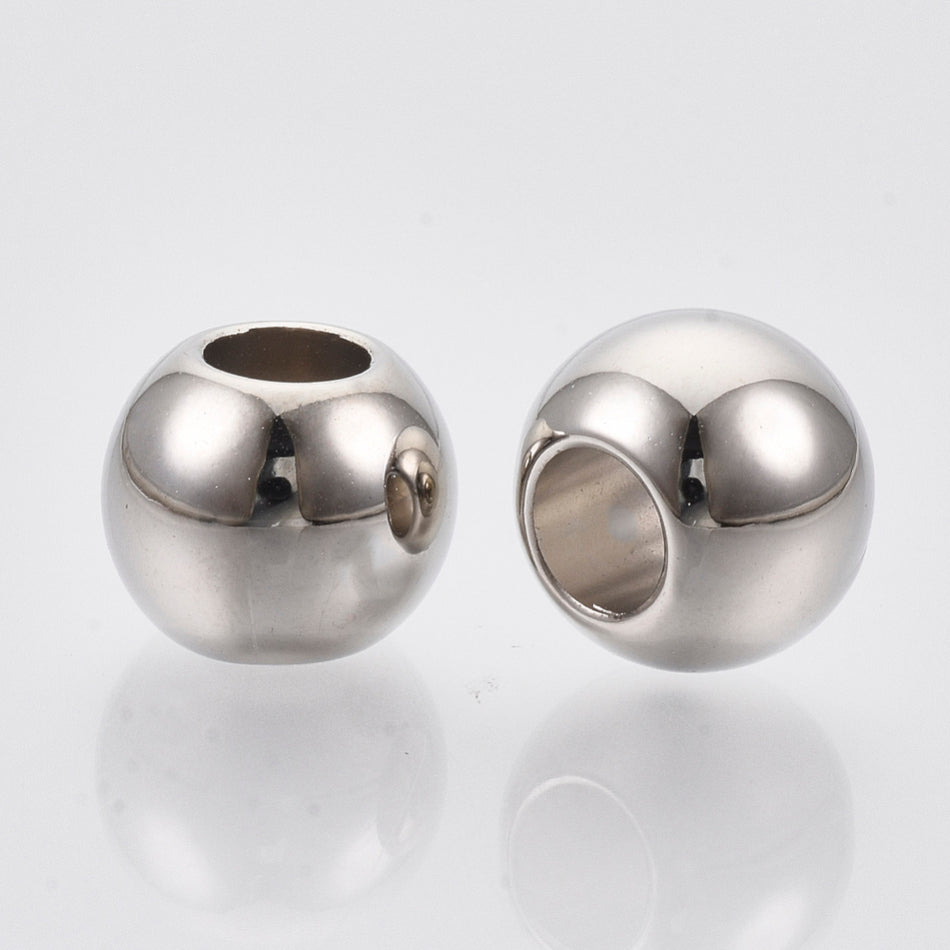 Rondelle Silver Acrylic Beads 14mm, 25pcs