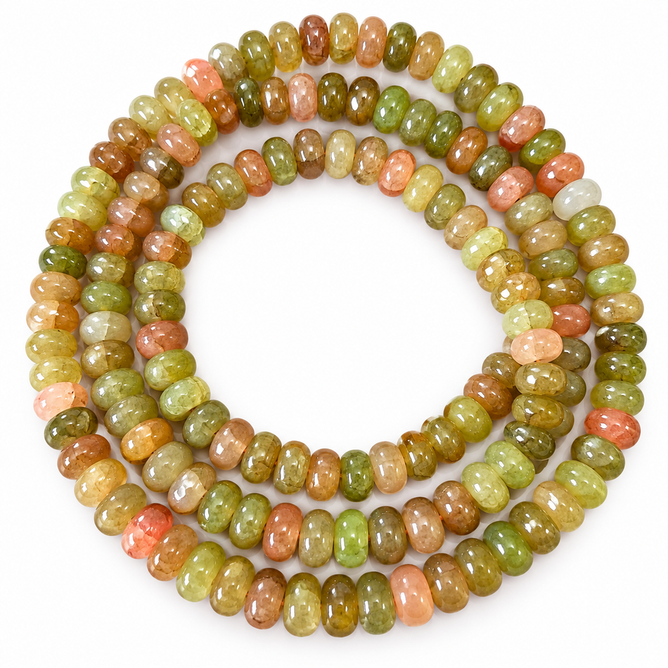 Glass Beads Strands, Rondelle, Bead Size 8.5mm, 31 inches Long Strand.