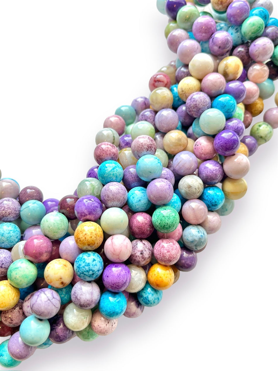 Multicolor Round Howlite Strand, 10mm