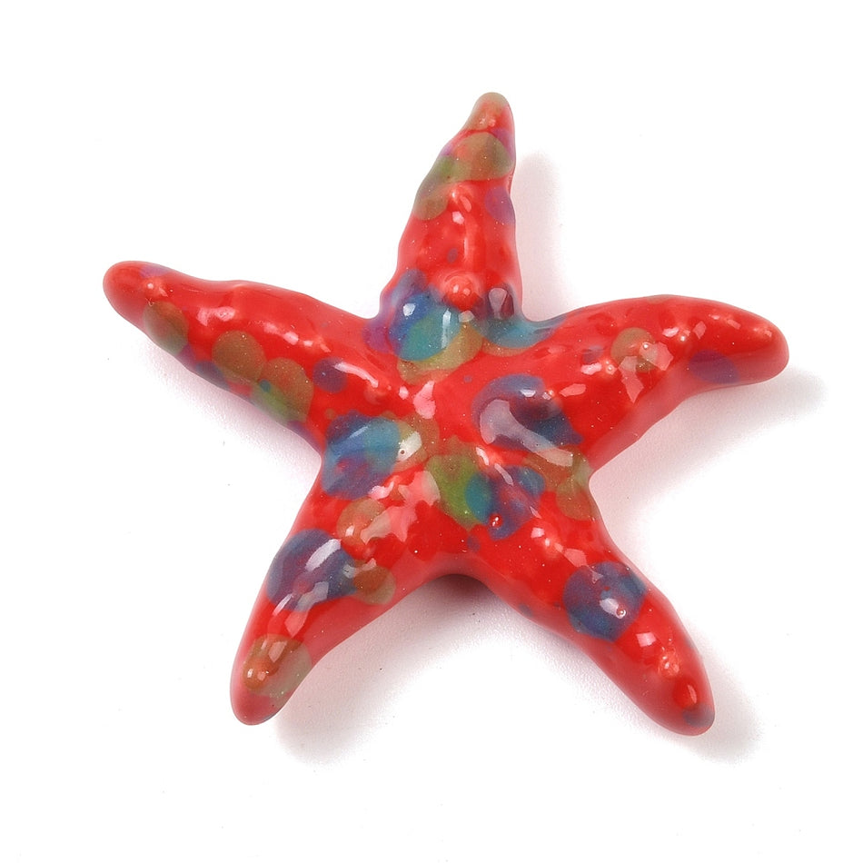 Porcelain Starfish Bead 40mm, 1pc