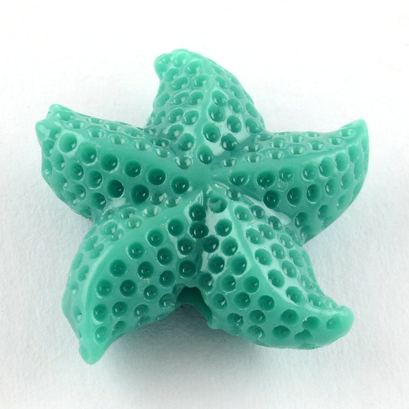 Turquoise Acrylic Starfish Bead 20mm, 2pcs