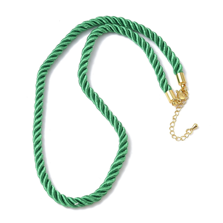 Twisted Nylon Cord Necklace with Gold Findings 18 inches, 1pc