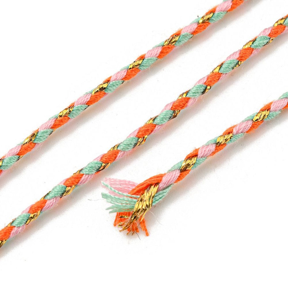 Golden Braided Cord Roll 1.5mm, 21 Yards