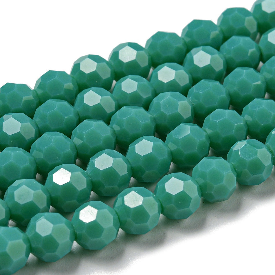 Opaque Round Crystal Bead Strand, 8mm