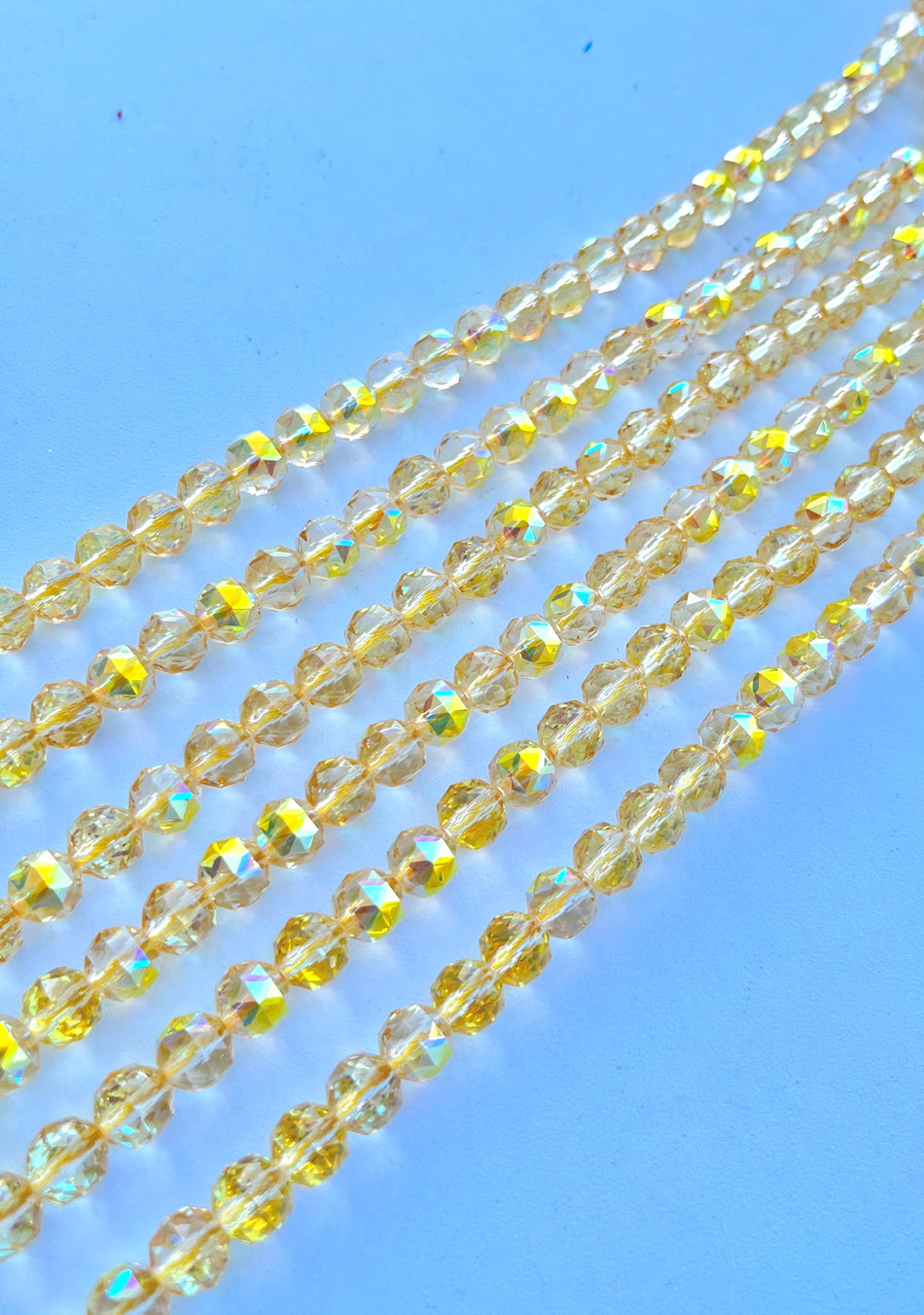 Faceted Crystal Round Strand, 10mm