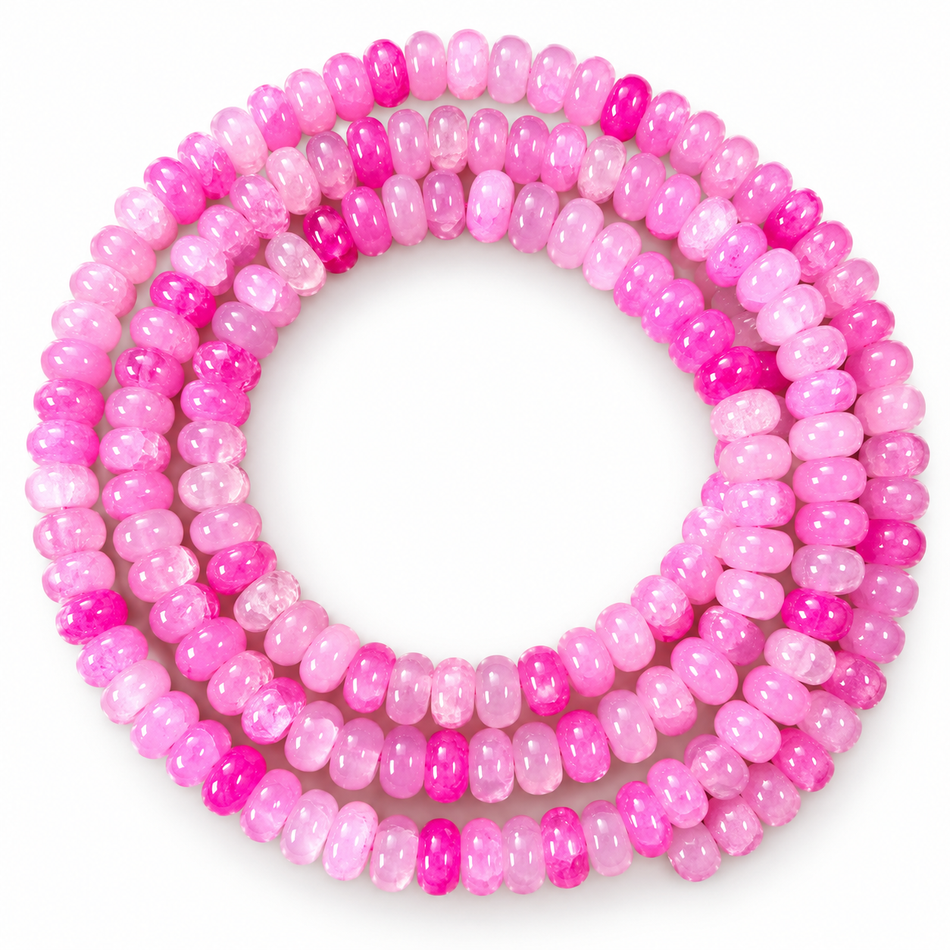 Glass Beads Strands, Rondelle, Bead Size 8.5mm, 31 inches Long Strand.