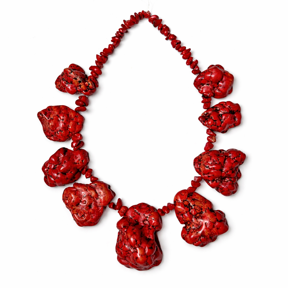 Red Howlite Necklace Strand