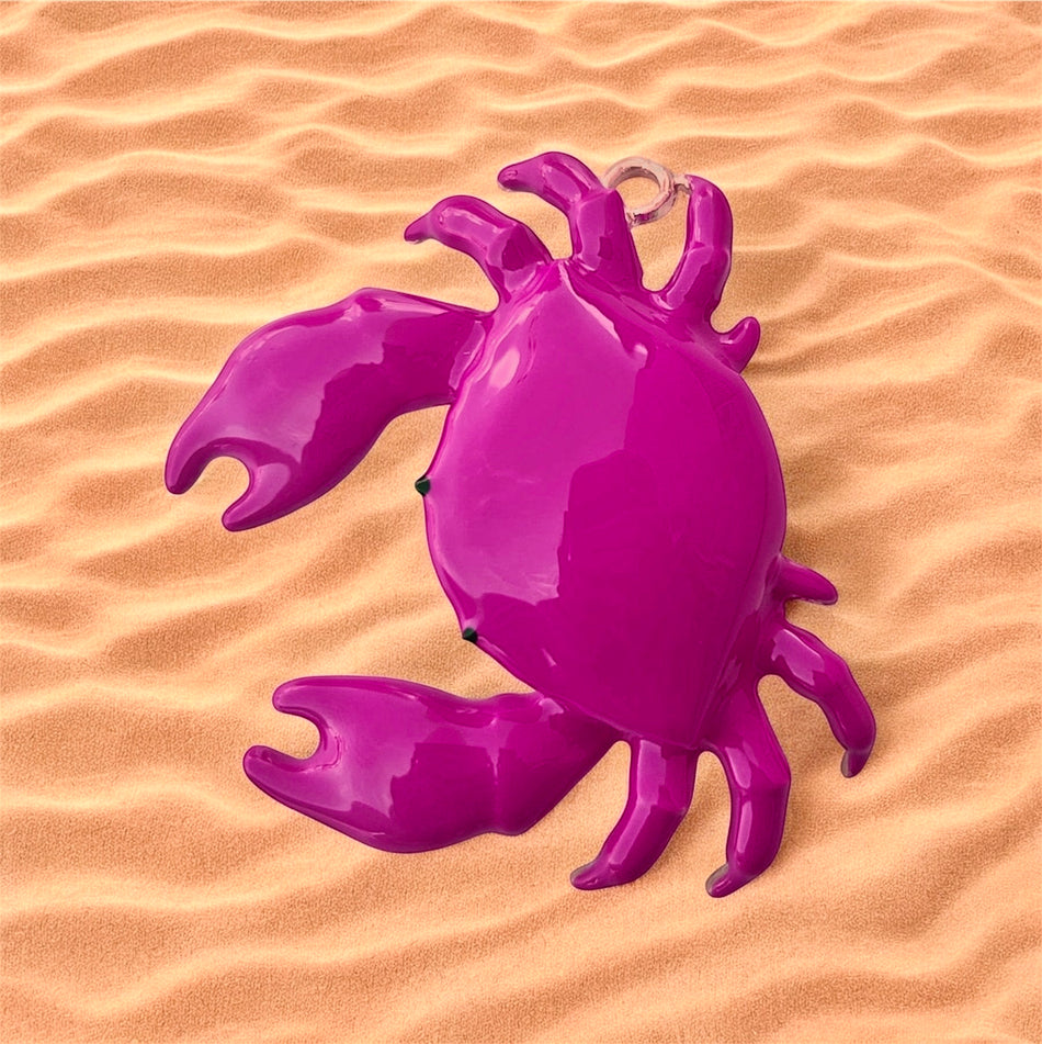 Enameled Crab Big Pendant 60mm, 1pc