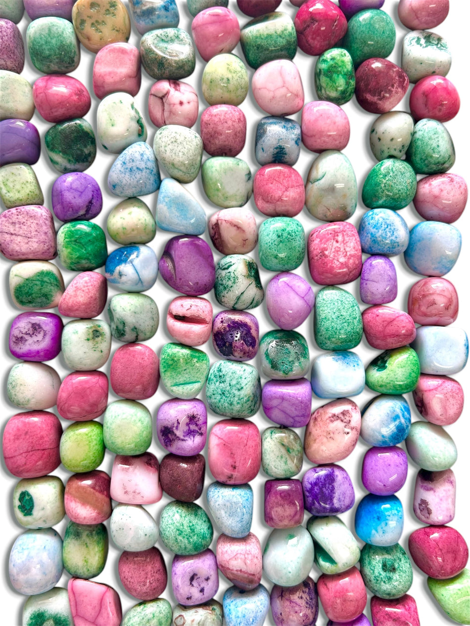 Multicolor Nugget Howlite Bead Strand, 15-18mm