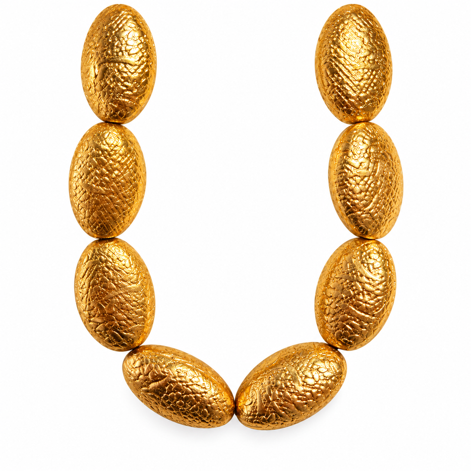 Textured Copper Spacer Beads Strand, Bead Size 25mm Plated in India