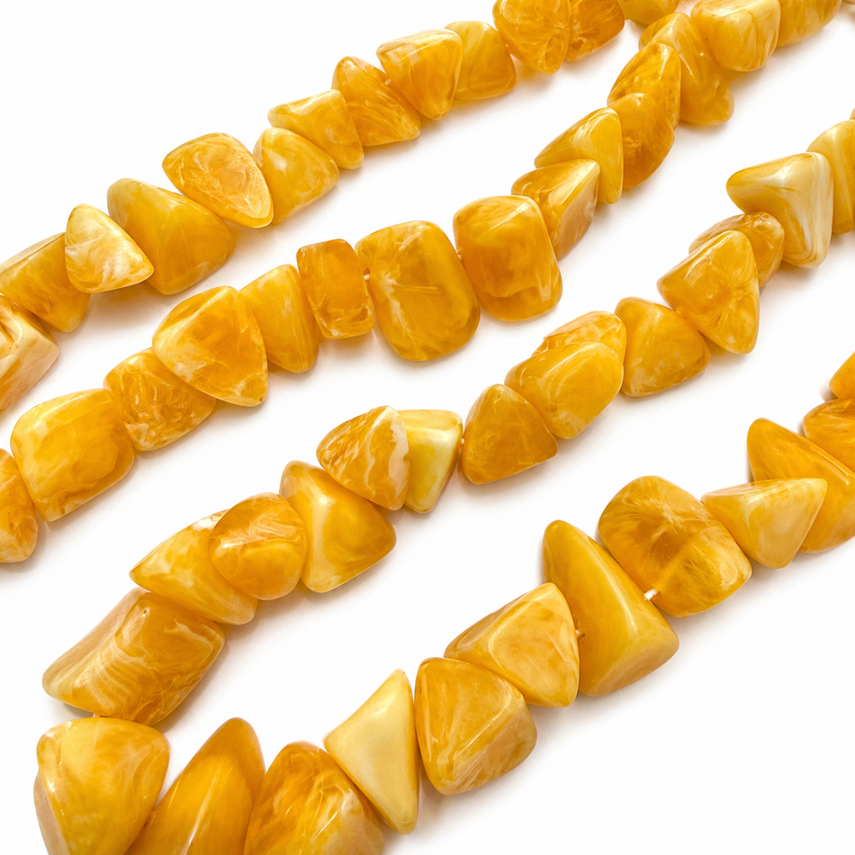Resin Chunk Bead 24mm Strand