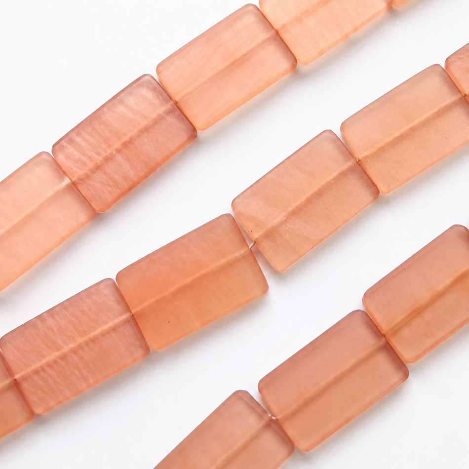 Tornasol Transparent Matte Resin Rectangular Shape 1.5 inch Bead Strand