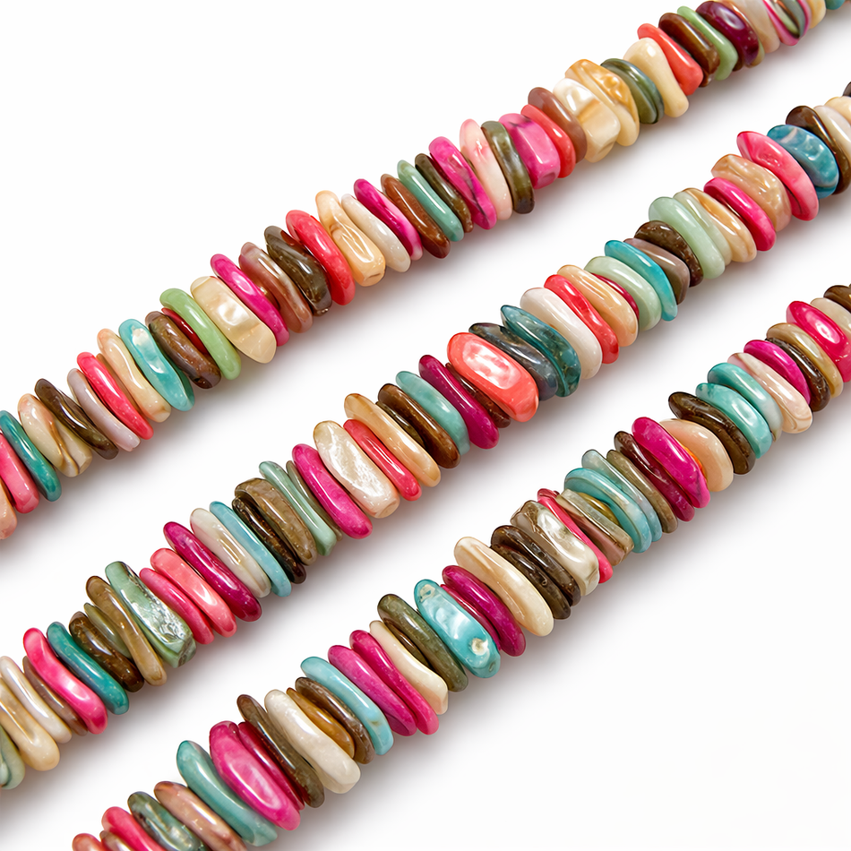 Multicolor Shell Chips 4-8mm Strand