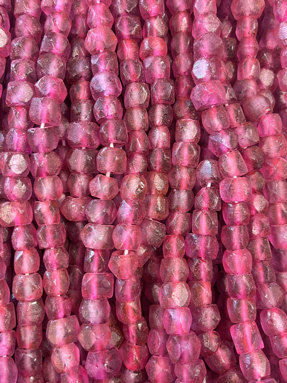 Faceted Rondelle Recycled Glass Strand, 10mm