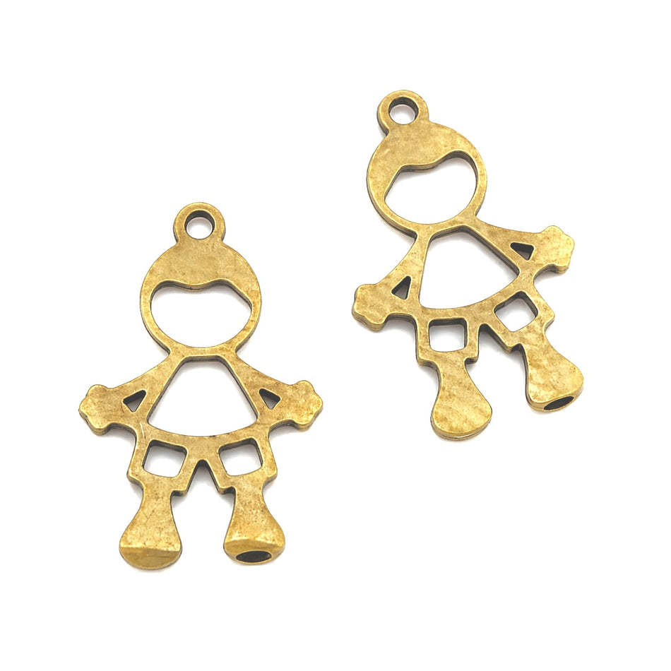 Gold-Filled Boy Pendant 18mm, 2pcs