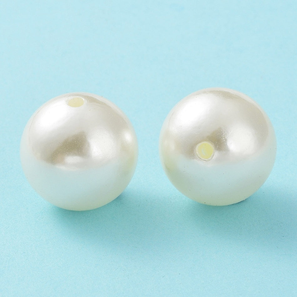 Round Acrylic Pearl Beads 24mm, 6pcs