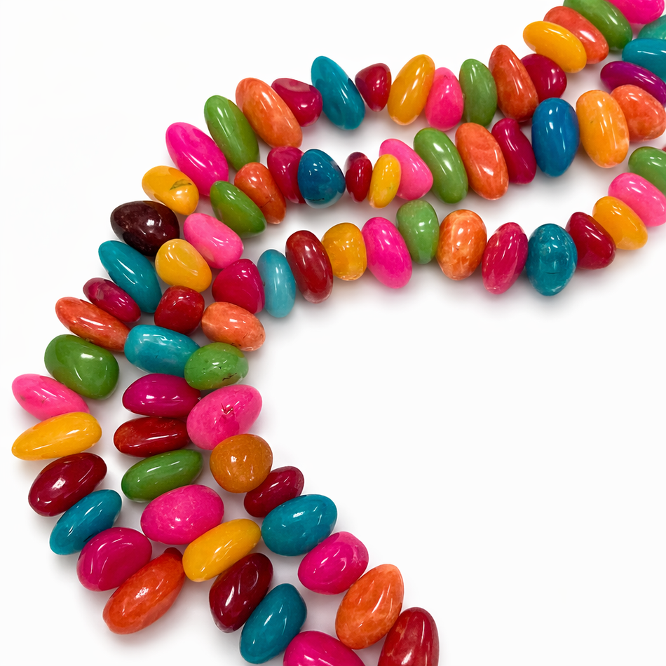 Multicolor Jade Nugget Bead 20mm Strand