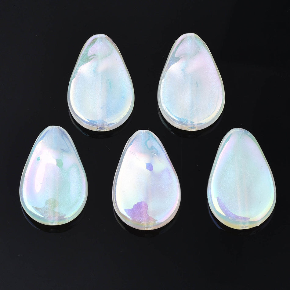 Rainbow Iridescent Acrylic Drops 22mm, 8pcs