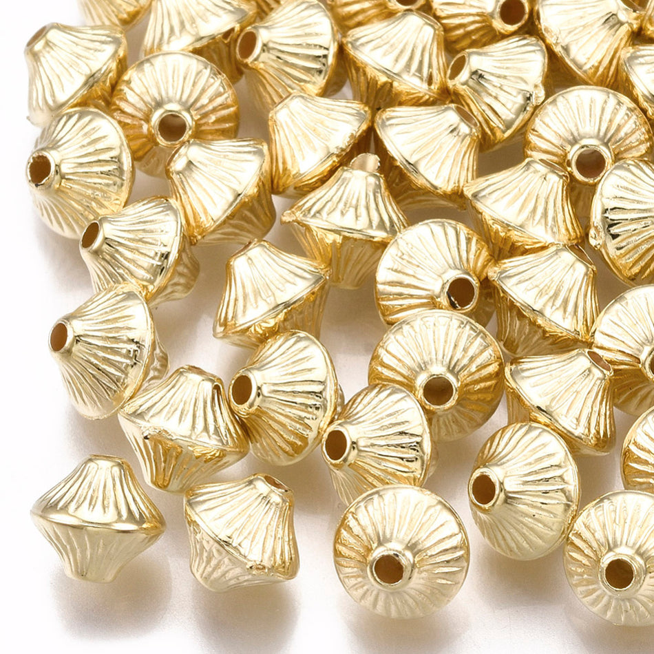 Gold Bicone Acrylic Beads 7mm, 1,000pcs