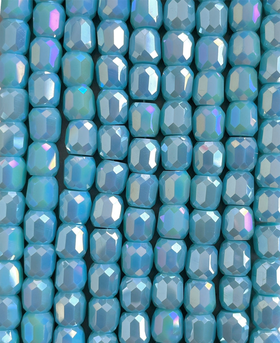AB Rectangular Electroplated Crystal Strand, 12mm