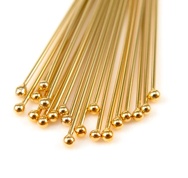 Gold Filled Ball Pins 2”, 100pcs