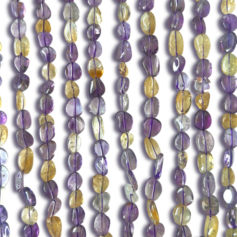 Amethyst and Citrine Nugget Bead Strand, 12-14mm