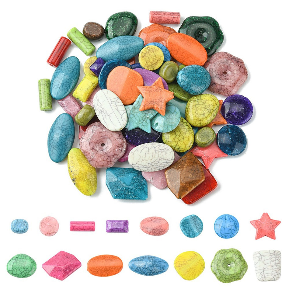 Acrylic Multi-Shape Bead Mix 30mm, 10pcs