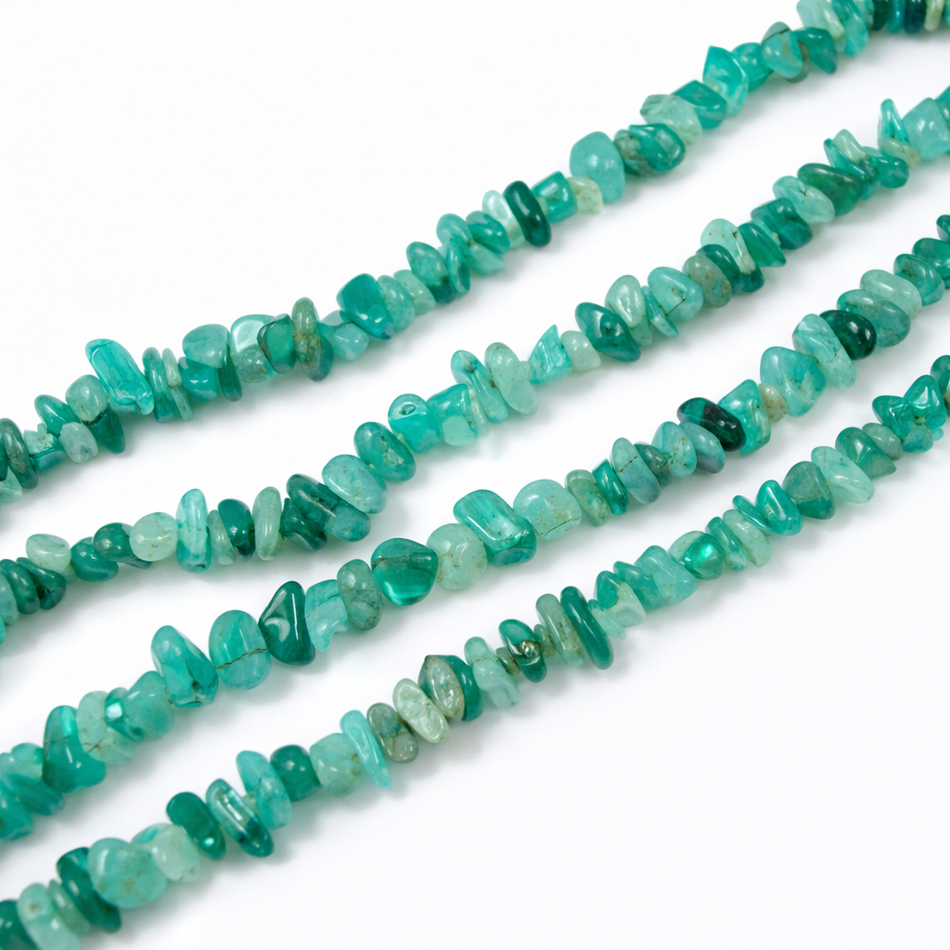 Teal Agate Chips 3-6mm Strand