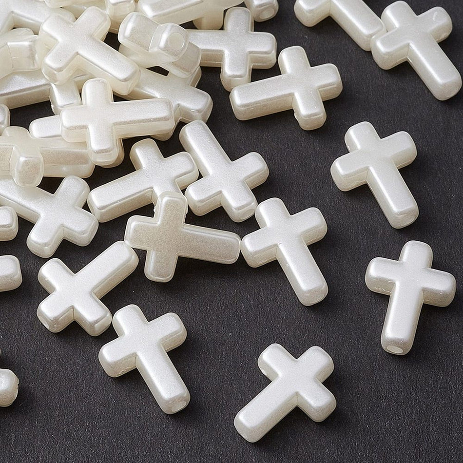 Plastic Bead Cross 16mm, pack of 50pcs