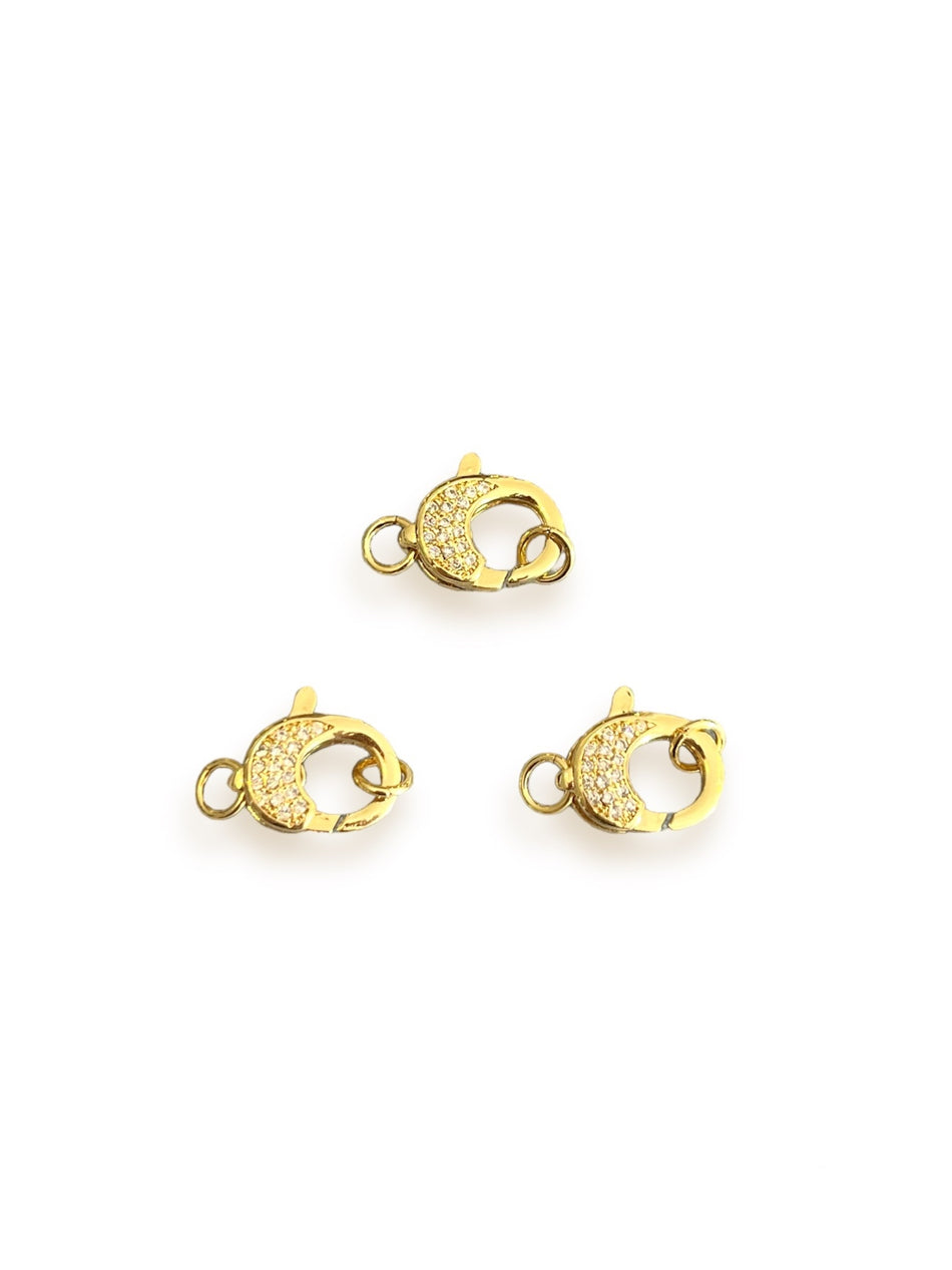 Gold Filled Zirconia Lobster Clasp 14mm, 1pc