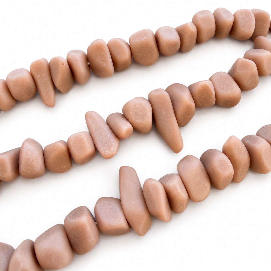 Solid Matte Resin Pebble Bead 20mm Strand