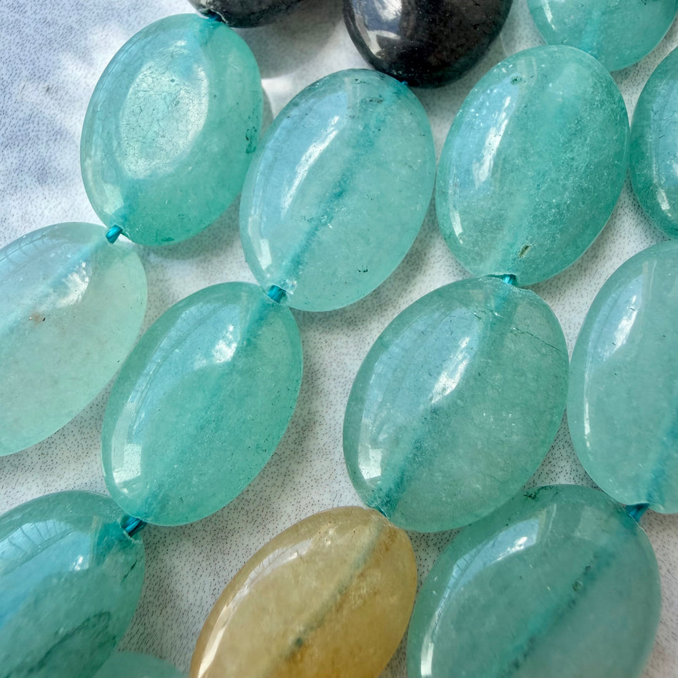 Jade Oval Bead 18mm Strand