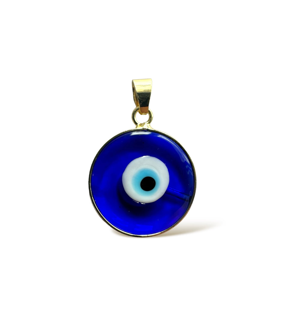 Crystal Evil Eye Pendant 20mm, 1pc