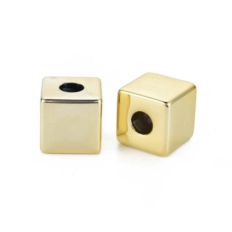 Gold Cube Acrylic Beads 20mm, 5pcs