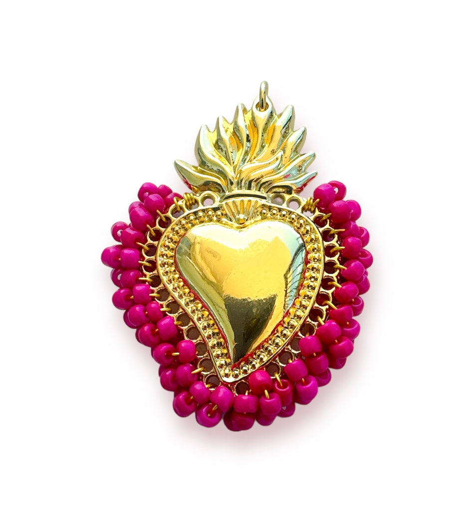 Gold-Filled Sacred Heart Pendant, 1pc