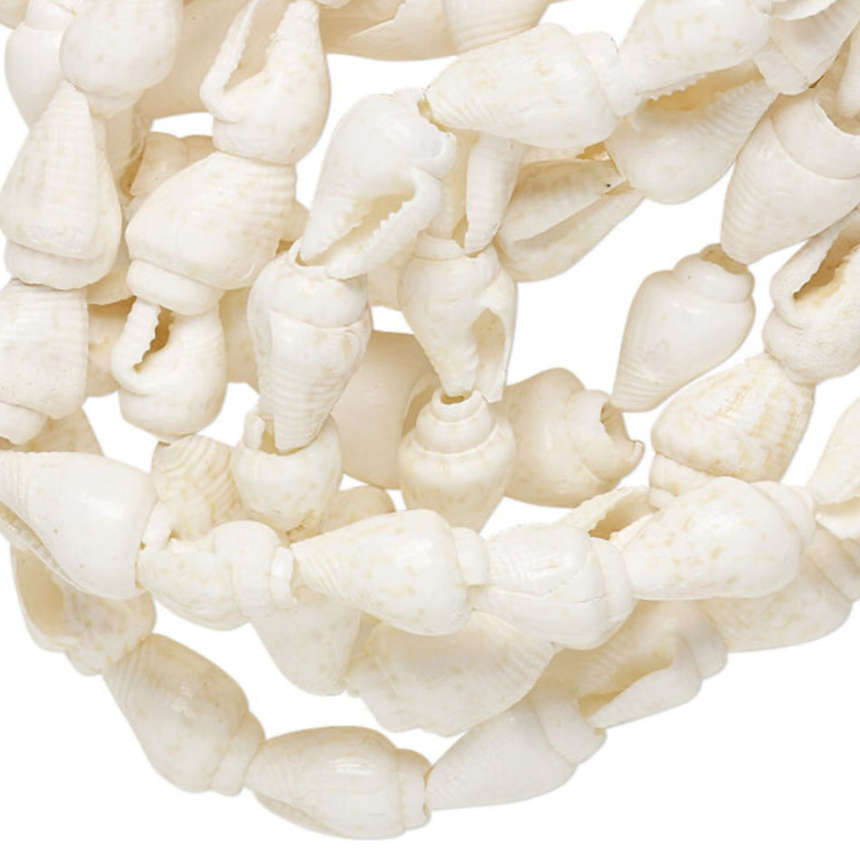 White Natural Shell Strand 9x6mm, 58inch long