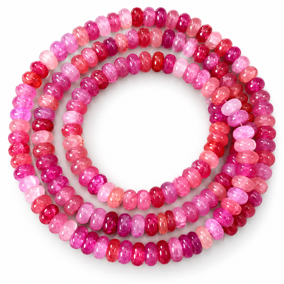 Glass Beads Strands, Rondelle, Bead Size 8.5mm, 31 inches Long Strand.