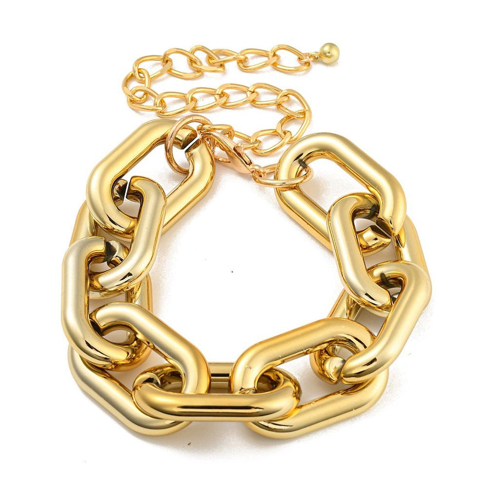 Gold Aluminum Chunky Choker, 10.75inch