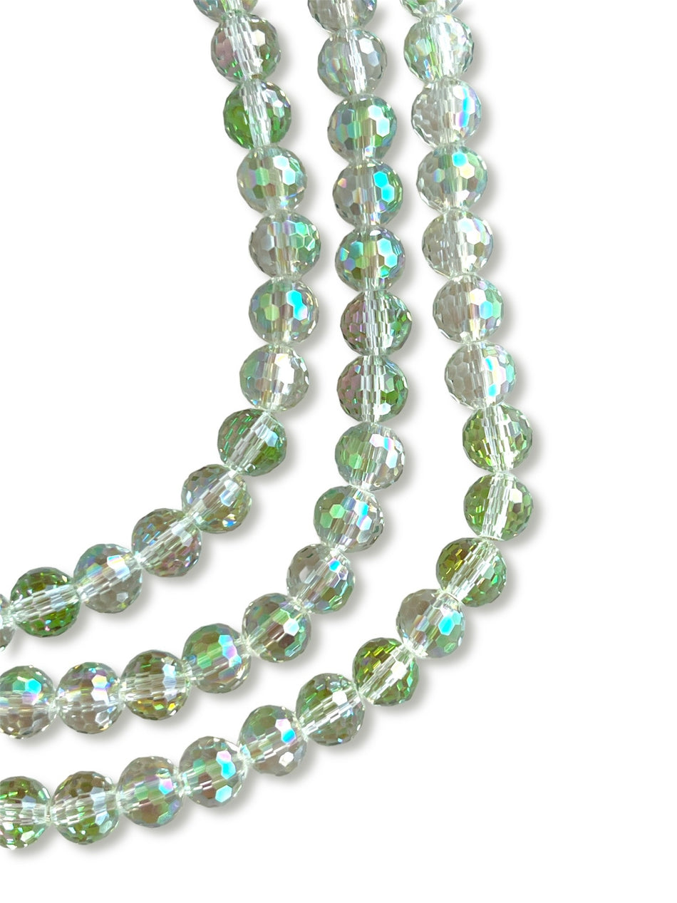 Tornasol Faceted Round Crystal Strand, 8mm