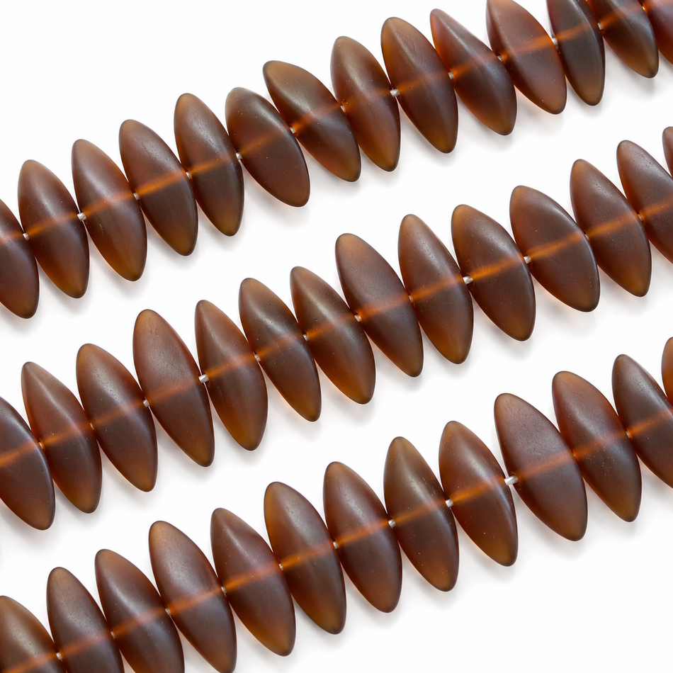 Matte Resin Slice Bead 28mm Strand