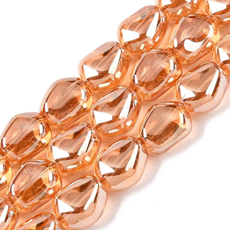 Electroplate Nugget Crystal Bead Strand, 12mm