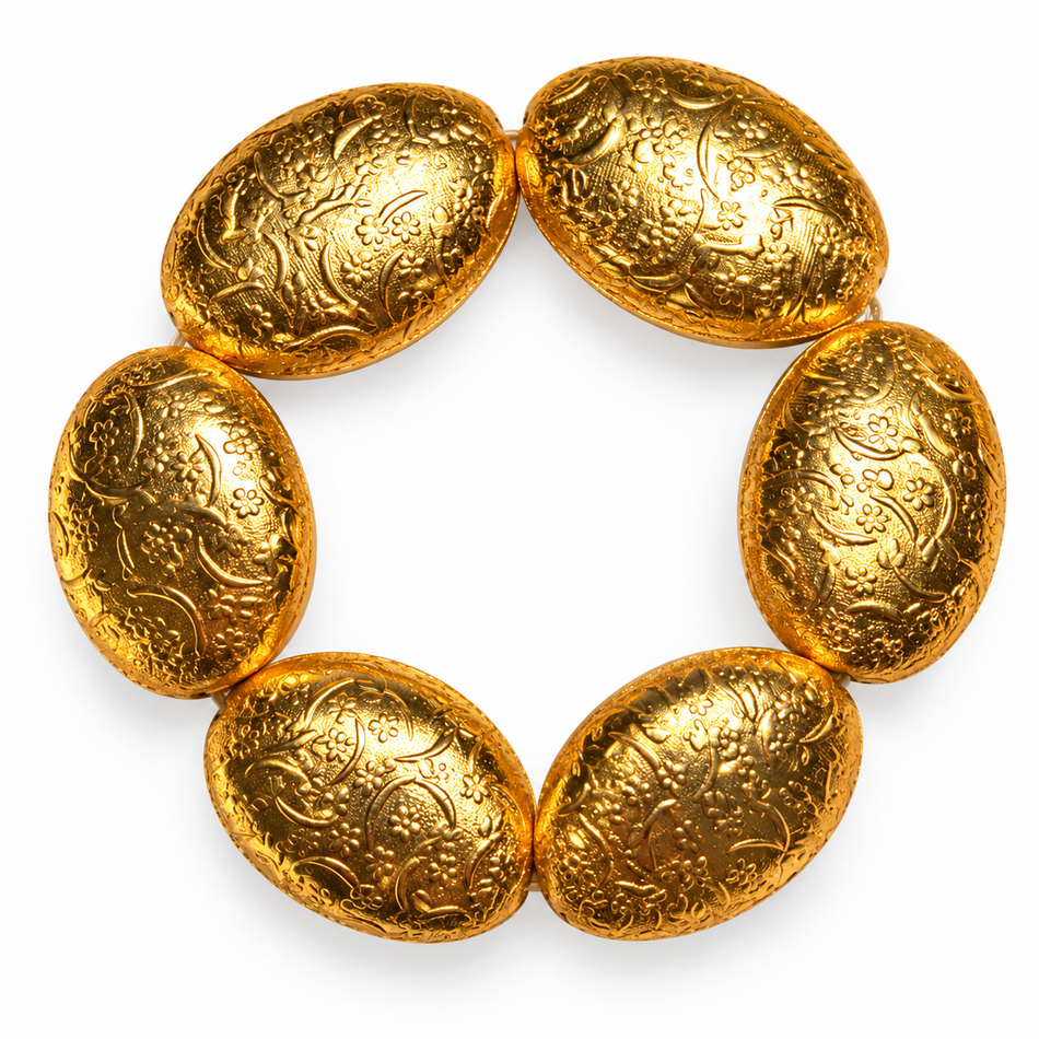 Textured Copper Spacer Beads, Bead Size 39mm Plated in India 1Pc