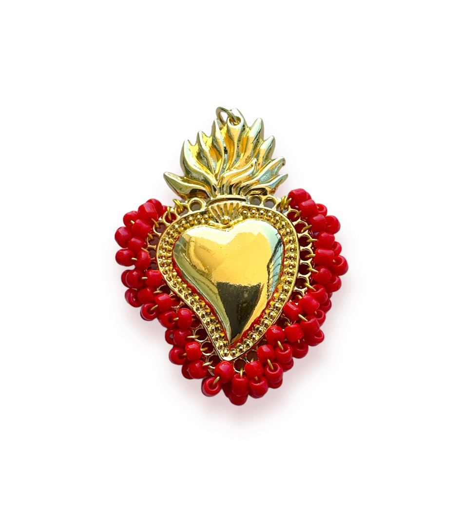 Gold-Filled Sacred Heart Pendant, 1pc