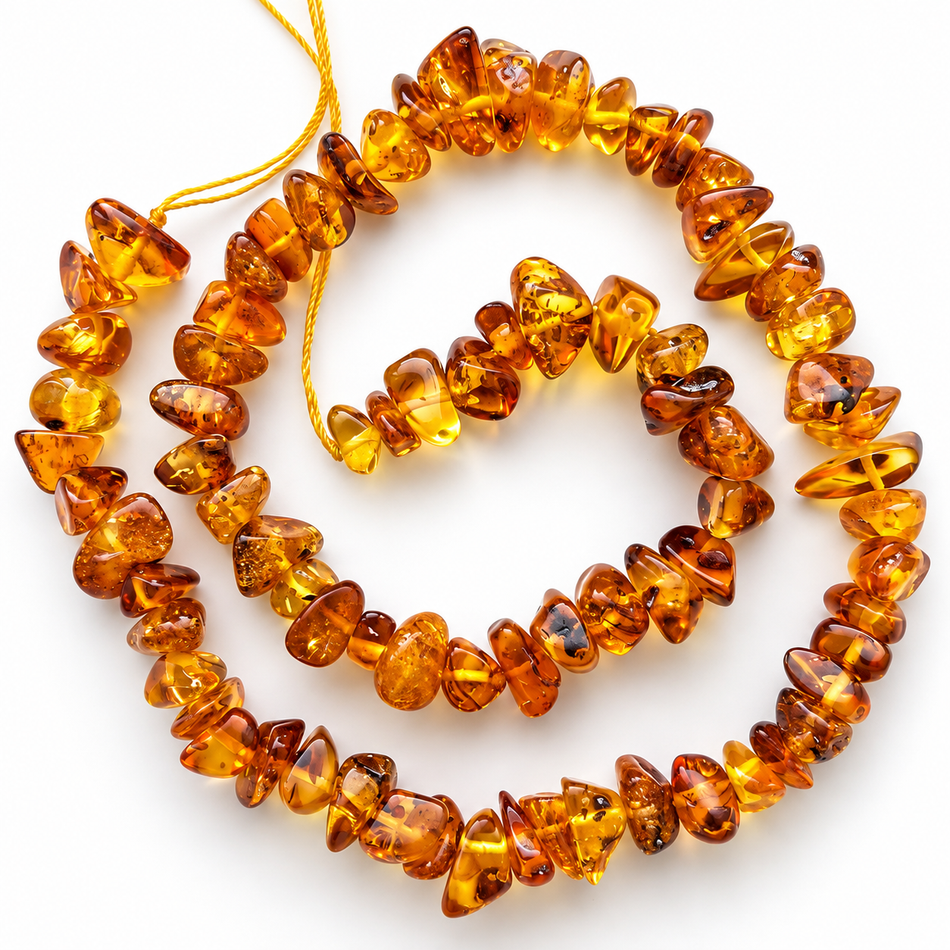 Natural Ambar Chip Nugget Beads, Bead Size 7-10mm, 16” Strand