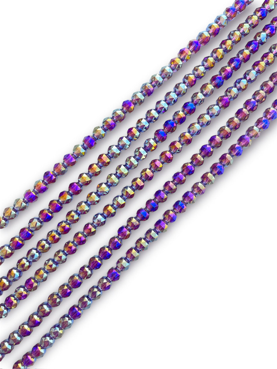 Faceted Round Crystal Strand, 8mm