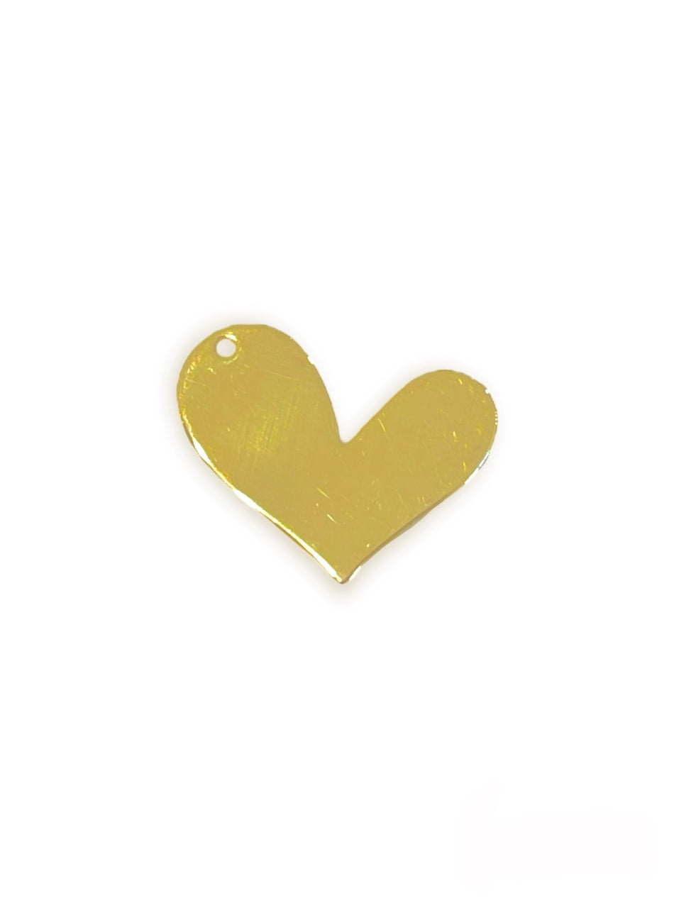 Gold Plated Heart Pendant 30mm, 1pc