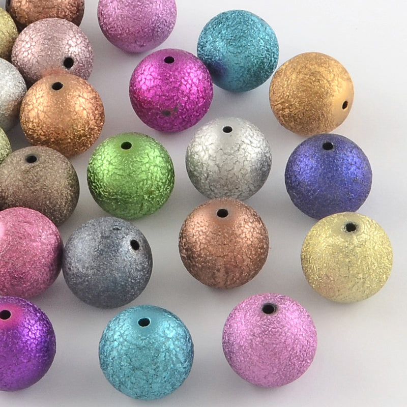 Mixed Color Round Acrylic Beads, 8pcs