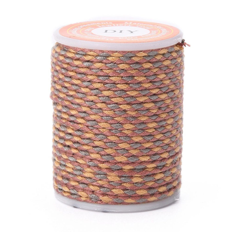 Rollo de cordón de macramé multicolor, 1,5 mm