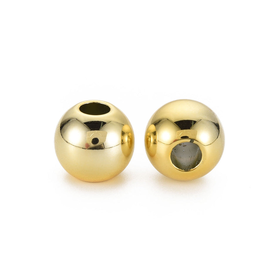 Round Gold-Plated Acrylic Beads 16mm, 10pcs