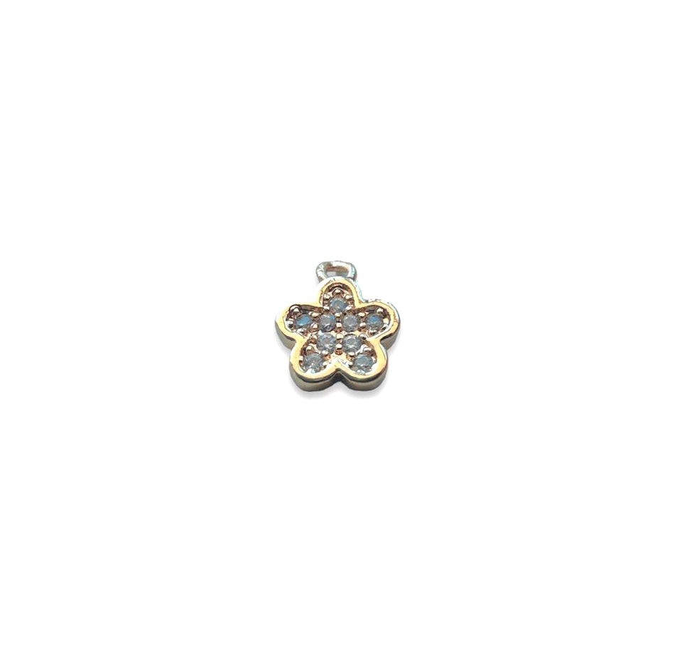 Gold Filled Zirconia Flower Pendant, 1pc